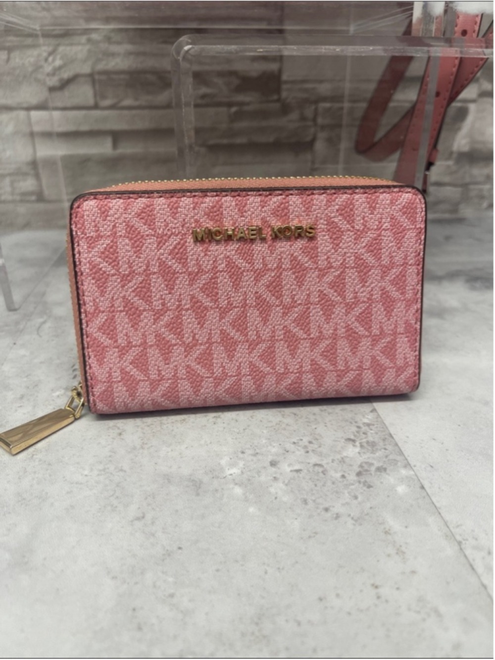 Michael Kors Ruthie Crossbody & Matching Wallet MK Signature Logo Rose Pink - Picture 12 of 15